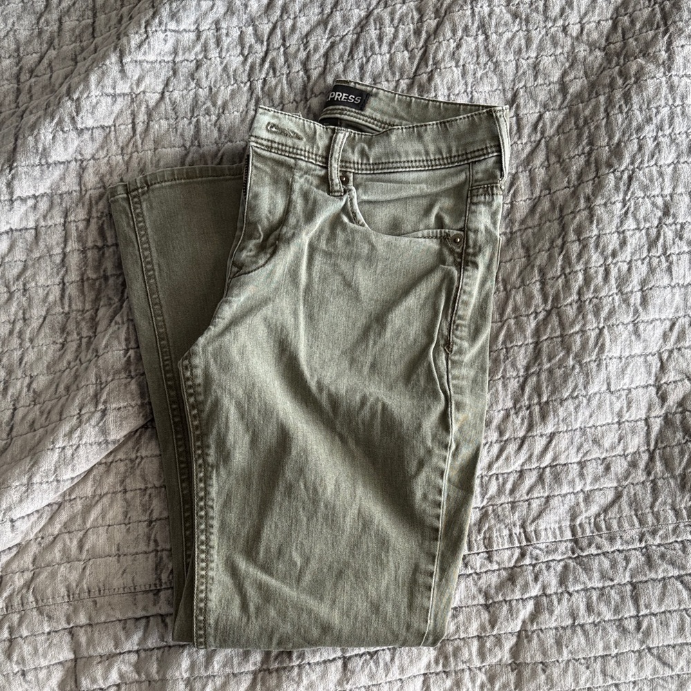 Express Sage Green Denim Pants